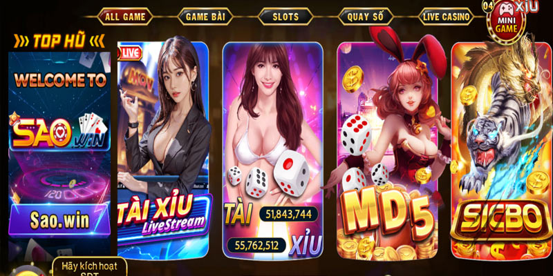 Đa dạng trò chơi tại chuyên mục game bài Sao win