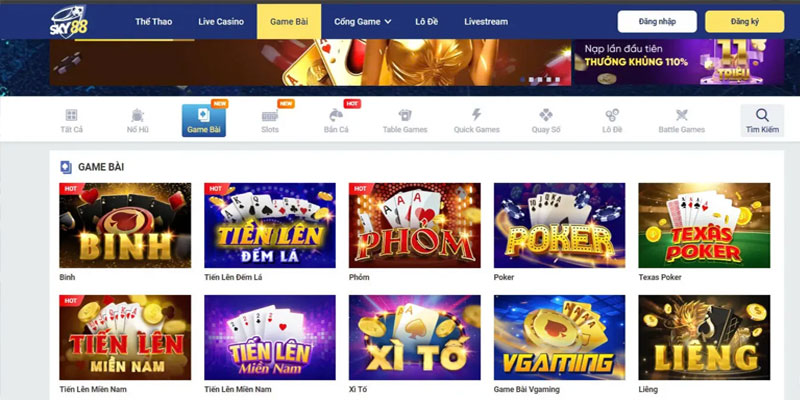 Các thể loại cá cược được yêu thích tại nhà cái Sky88