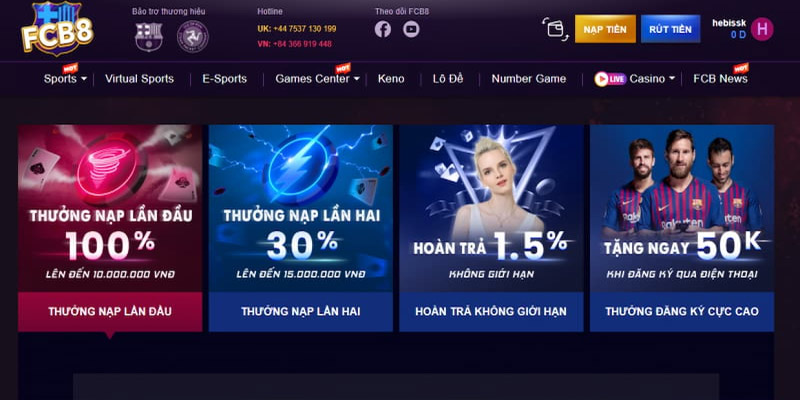 Những điểm nổi bật của trang chủ Fcb8